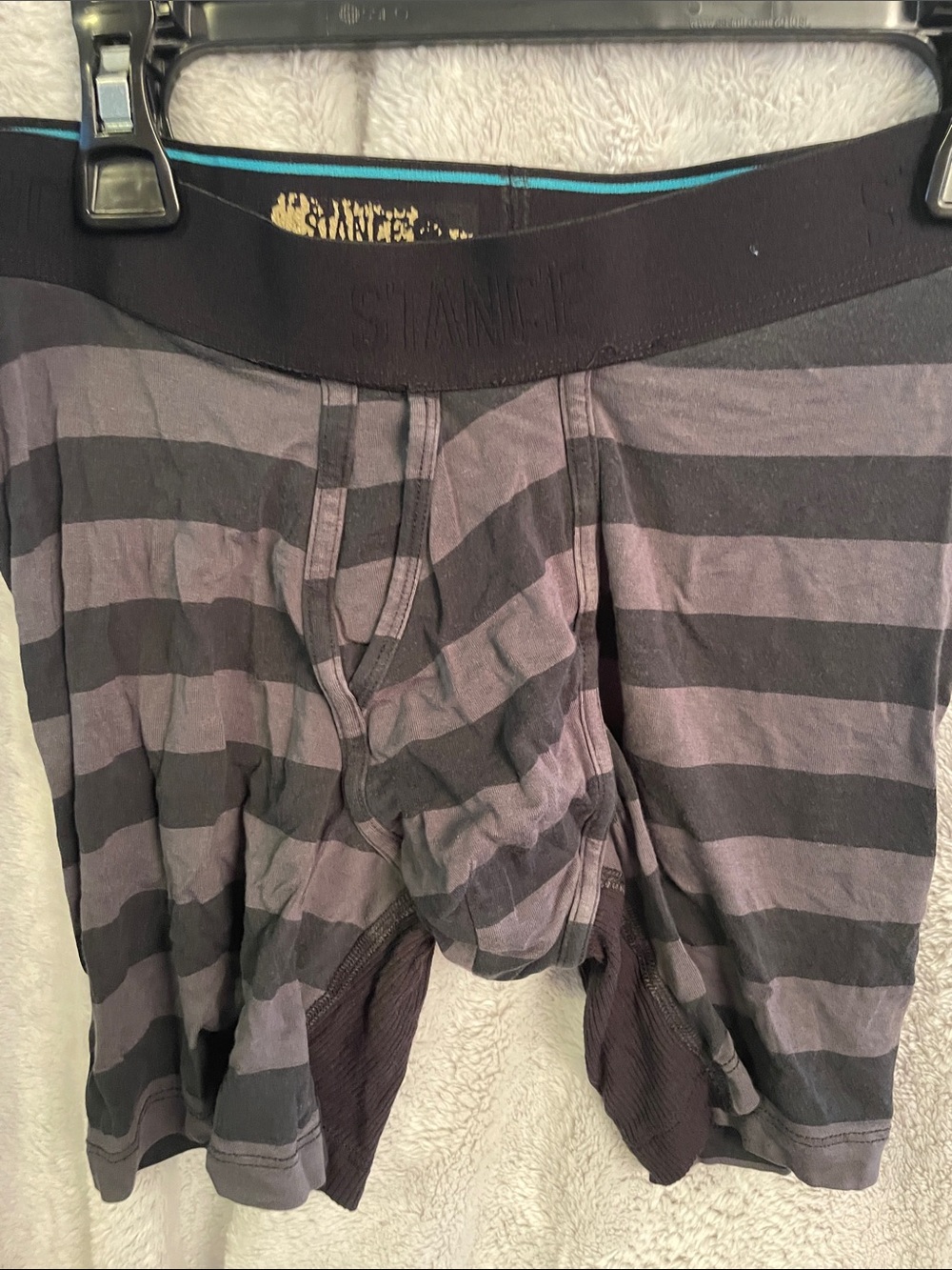 Striped Gray & Black Men’s Stance Boxer Briefs